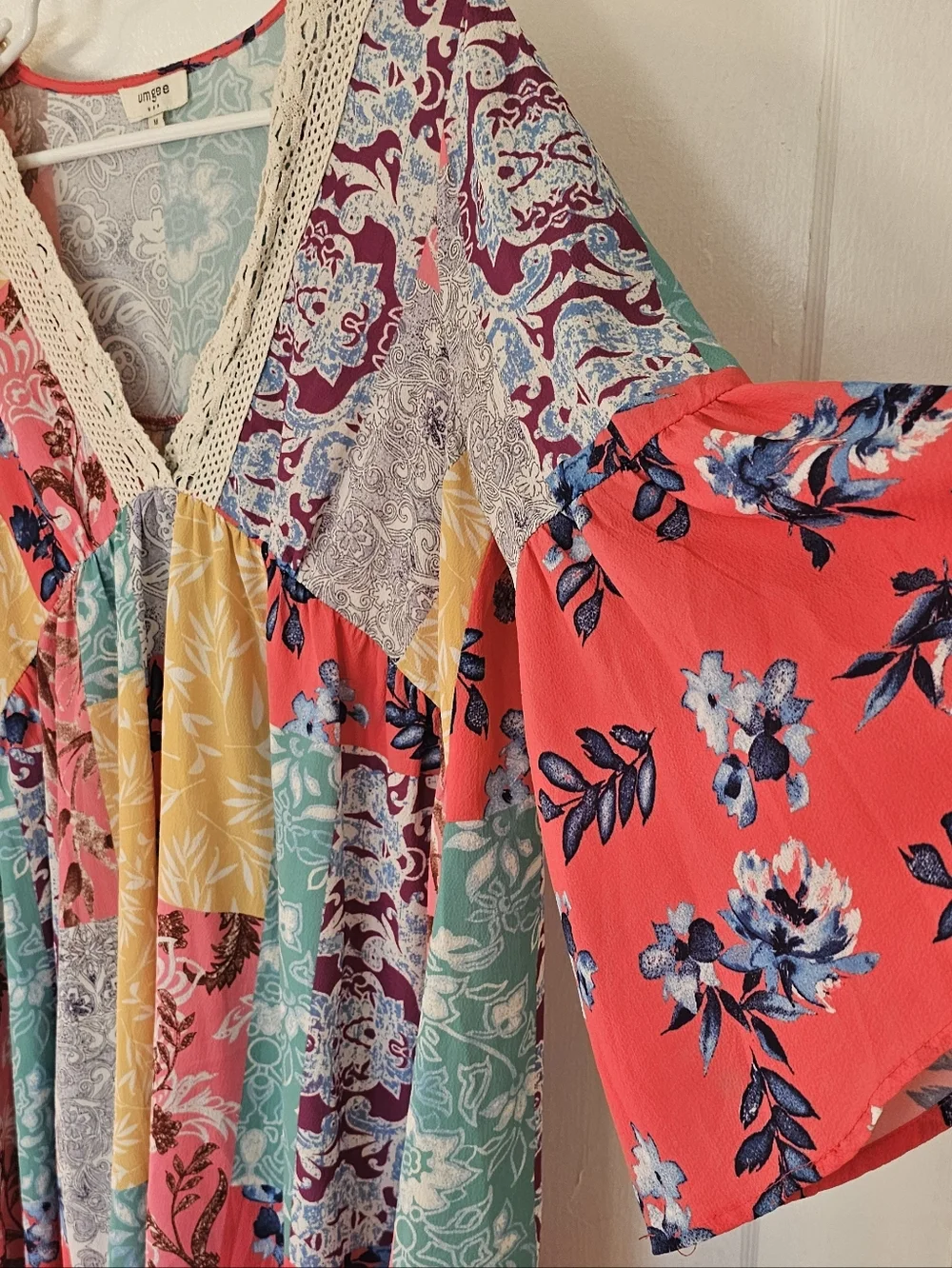 Umgee Patchwork Pattern Tunic - Picture 3 of 8